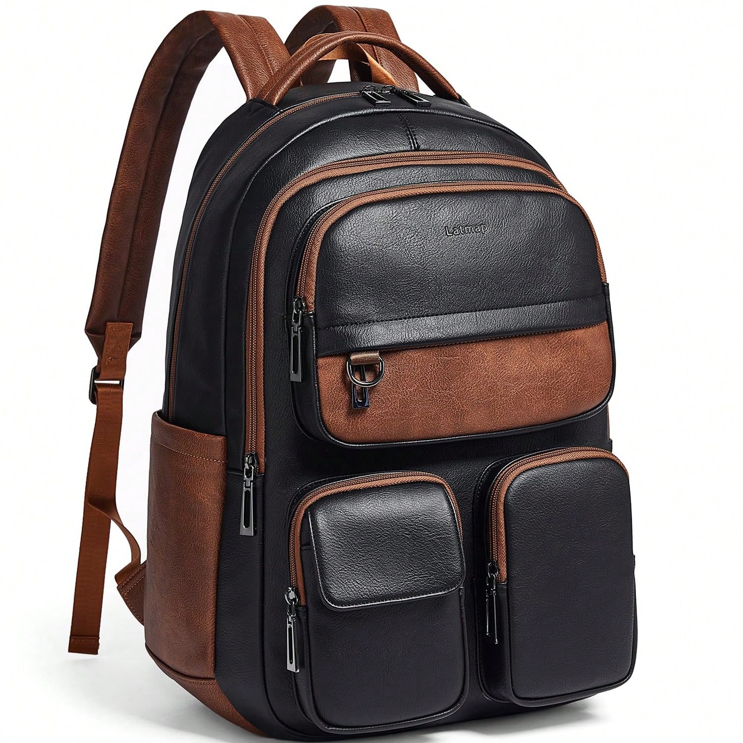 Women'S Work Bags Designer - กระเป๋าเป้สะพายหลังหนังวีแกน LATMAP สำหรับผู้หญิงและผู้ชาย กระเป๋าเป้สำหรับใส่แล็ปท็อปขนาด 17 นิ้ว