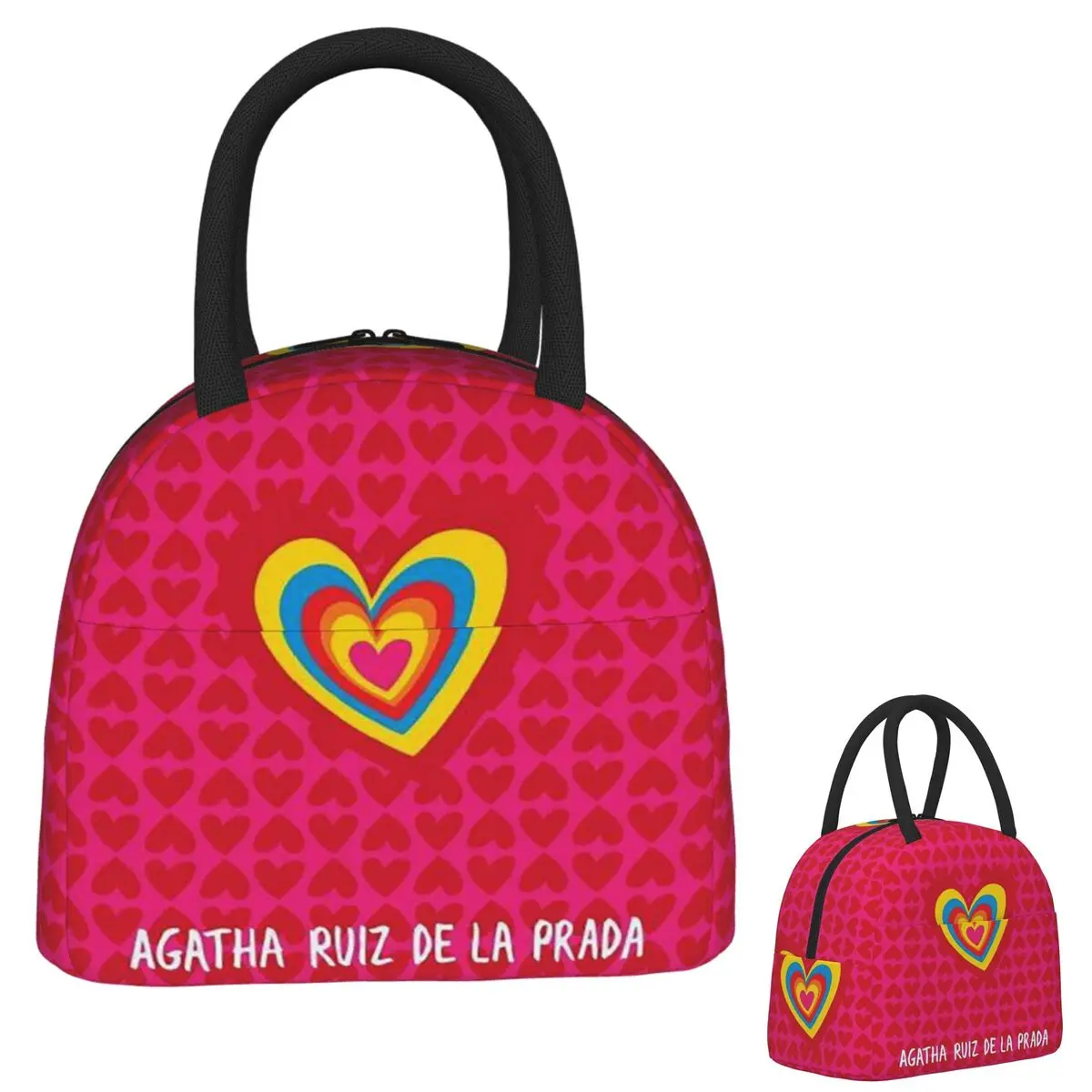 Women Bags Prada - กระเป๋าเก็บอุณหภูมิสำหรับใส่อาหารกลางวันลาย Agatha Ruiz-De La-Prada สำหรับผู้หญิงและเด็ก กล่องอาหารพกพา
