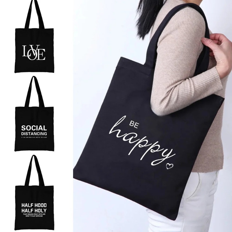Women'S Bags Holiday - กระเป๋าถือสะพายไหล่ลายแมวสีส้มการ์ตูนน่ารัก สีดำ ความจุมาก เหมาะสำหรับทำงาน วันหยุด ช้อปปิ้ง