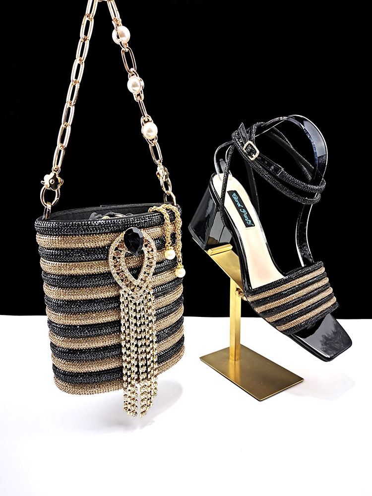 Women Bags Designer - รองเท้าแตะผู้หญิงขายดี พร้อมกระเป๋าดีไซน์มงกุฎเพชร สายโซ่คู่แบบยาวและสั้น สำหรับงานปาร์ตี้และงานแต่งงาน