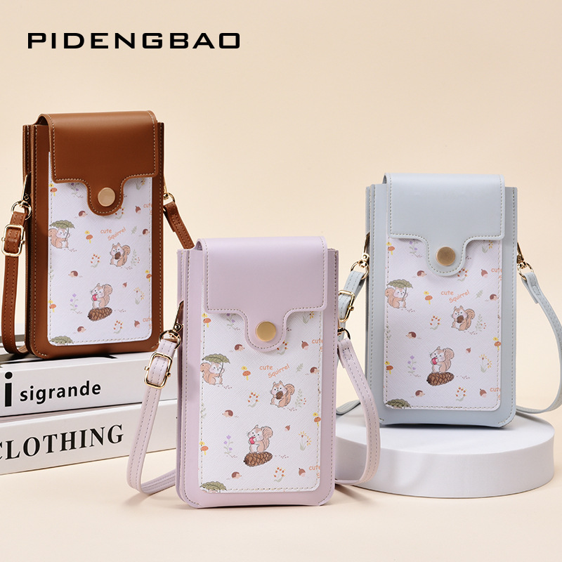 Women'S Crossbody Bags - กระเป๋าสะพายข้างผู้หญิงลายกระรอกน่ารักแบบใหม่ หน้าจอสัมผัสได้ น้ำหนักเบา กระเป๋าใส่โทรศัพท์แบบสะพายไหล่เดียว กระเป๋าเก็บของ