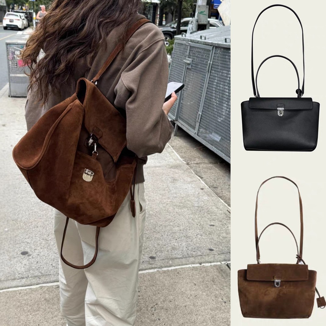 Women'S Bags Jacquemus - กระเป๋าถือหนังแท้แบรนด์หรูสำหรับผู้หญิง กระเป๋าสะพายไหล่ลำลองหนังวัวกลับ กระเป๋าโท้ทผู้หญิง หัวเข็มขัดสีเงิน กระเป๋าถือผู้หญิง กระเป๋าสะพายข้างผู้หญิง