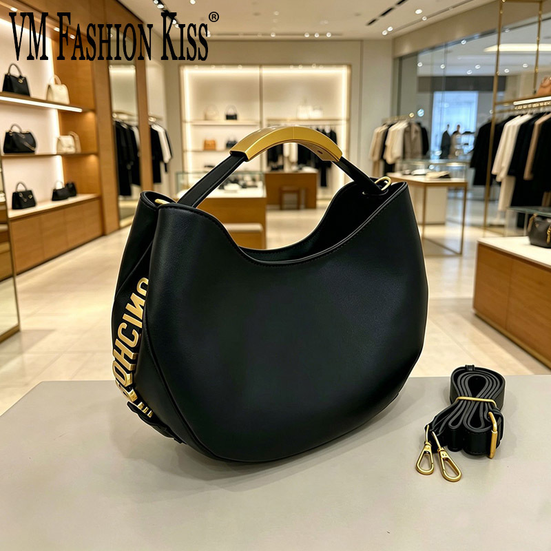 Women Bags Online - กระเป๋าถือทรงถังแบบมีเชือกผูกสำหรับผู้หญิง ลายตัวอักษรสีทอง ดีไซน์หรูหรา ปิดได้แน่นหนา ความจุกว้างขวาง ทันสมัย
