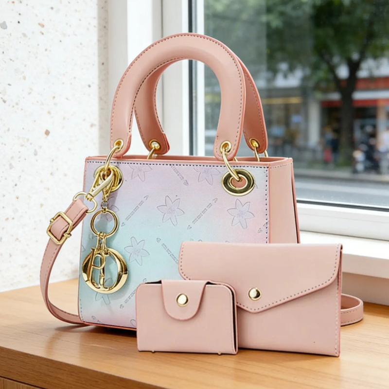 Women'S Crossbody Bags - ชุดกระเป๋าสะพายข้างพิมพ์ลายไล่เฉดสี, กระเป๋าใบเล็กแฟชั่นน่ารัก, สายปรับได้, กระเป๋าลำลองอเนกประสงค์