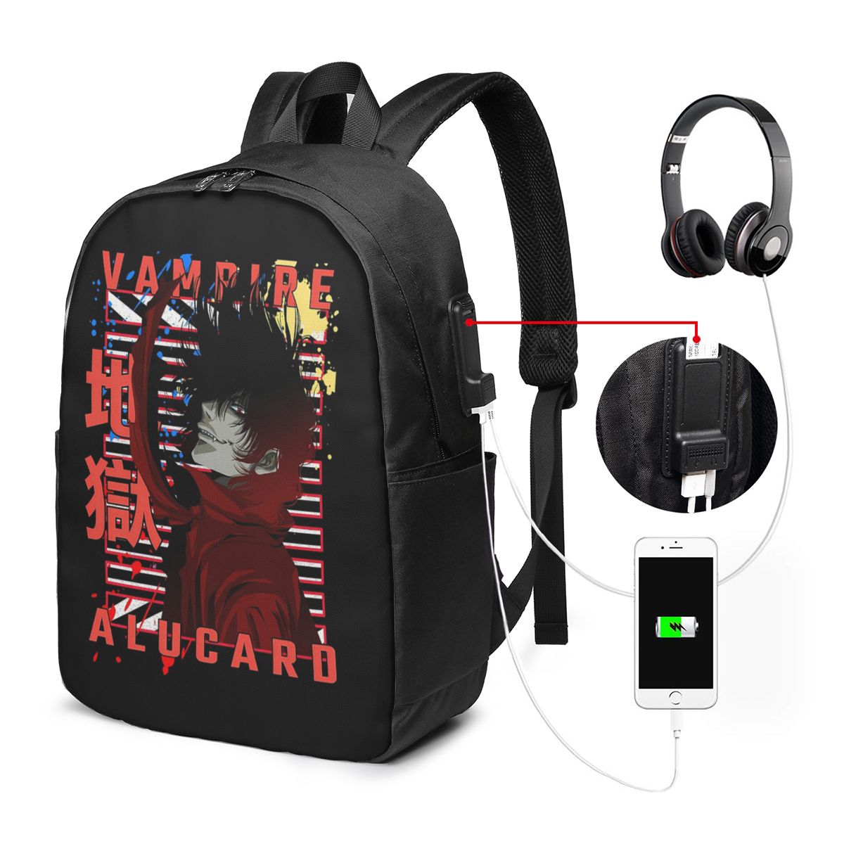 Woman In Bag - อัลคาคาร์ด เฮลซิง มังก้ากระเป๋าเป้สะพายหลังกระเป๋าใส่โน๊ตบุ๊คสำหรับเดินทางคอมพิวเตอร์กระเป๋านักเรียนนักศึกษากระเป๋าสะพายแล็ปท็อปสำหรับผู้ชายผู้หญิง
