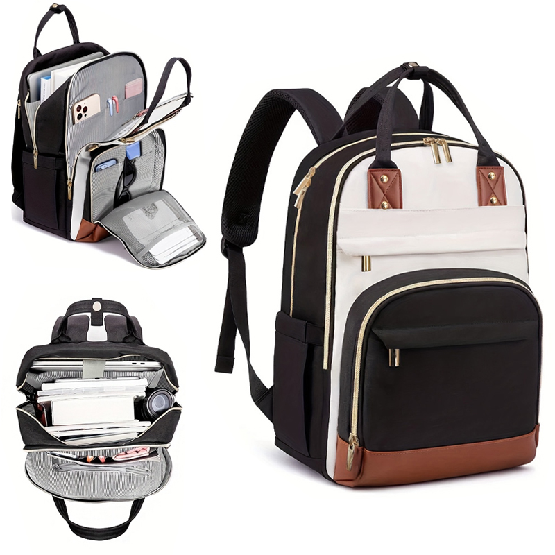Women Bags Deals - กระเป๋าเป้สะพายหลังผู้หญิงหลากสี สายสะพายไหล่ปรับได้ ออกแบบโดยสายการบิน ช่องใส่ของสองช่อง ใส่แล็ปท็อปและแท็บเล็ตได้