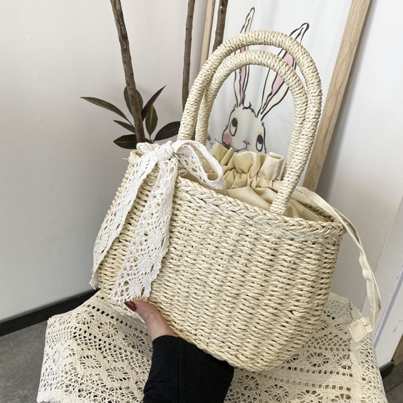 Women'S Bags Holiday - ผู้หญิงฟางทอกระเป๋าสตางค์กระเป๋าถือสีทึบวันหยุดกระเป๋าCrossbodyกระเป๋าชายหาดฤดูร้อนหวายTote