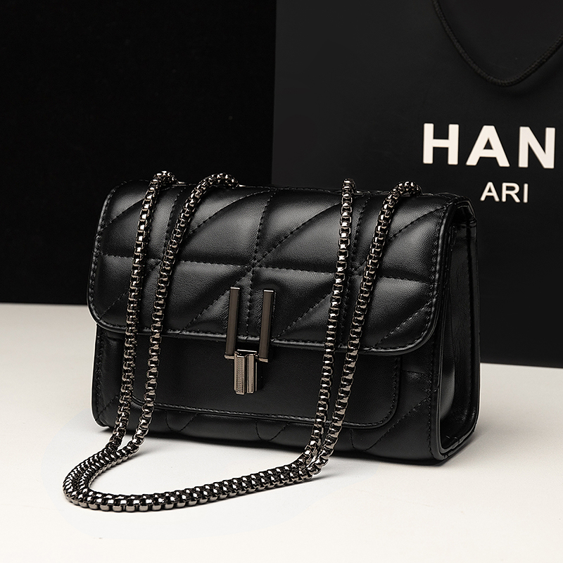 Women Bags Ysl - กระเป๋าทรงสี่เหลี่ยมรายละเอียดควิลท์คลาสสิก, กระเป๋าสะพายไหล่สีทึบ, กระเป๋าโซ่ทุกคู่