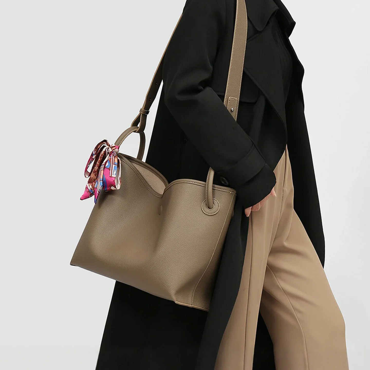 Women'S Crossbody Bags - กระเป๋าถือผู้หญิงสุดหรูระดับไฮเอนด์ หนัง PU สีพื้น 2 in