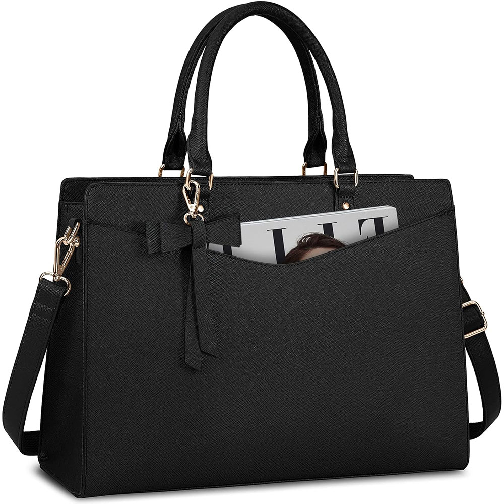 Women Hand Bags For Office - กระเป๋าแล็ปท็อปสำหรับผู้หญิง 15.6 นิ้ว หนัง PU กระเป๋าใส่แล็ปท็อป