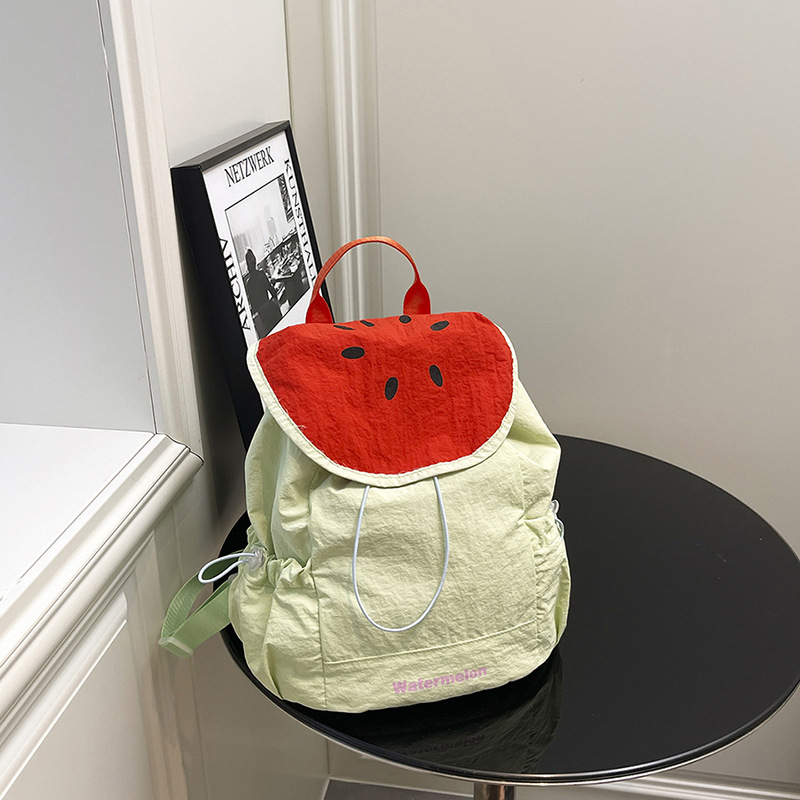 Women Bags Casual - ใหม่สตรีฤดูร้อนน่ารักการ์ตูนผลไม้พิมพ์โดปามีนกระเป๋าเป้สะพายหลังขนาดเล็กกระเป๋าเป้สะพายหลังแบบลำลองกระเป๋านักเรียนอเนกประสงค์กระเป๋าเดินทางอินเทรนด์น้ำหนักเบา