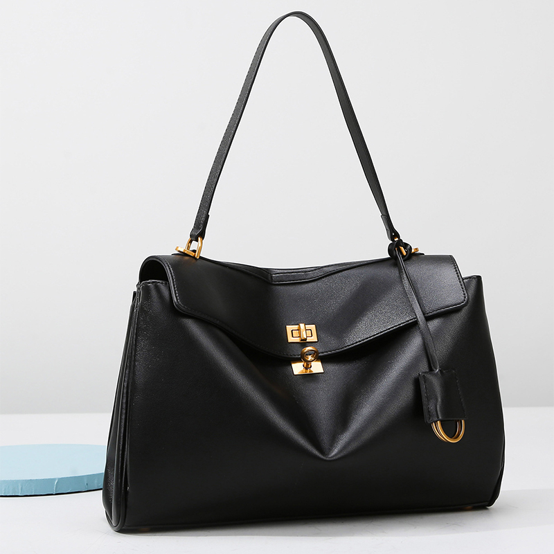 Women Hand Bags For Office - แบรนด์หรูผู้หญิงกระเป๋าหนังแท้สีน้ําตาล Frosted Suede ผู้หญิง Totes หัวเข็มขัดทองผู้หญิงไหล่กระเป๋าแฟชั่นผู้หญิงกระเป๋าถือ