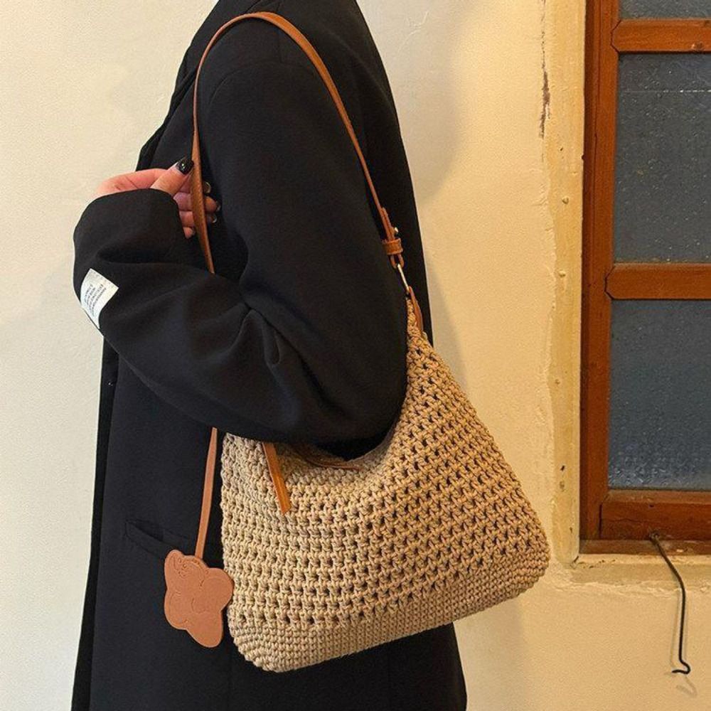กระเป๋าถือสานมือแบบใหม่ ดีไซน์ - Woven Straw Bag บทวิจารณ์และราคา
