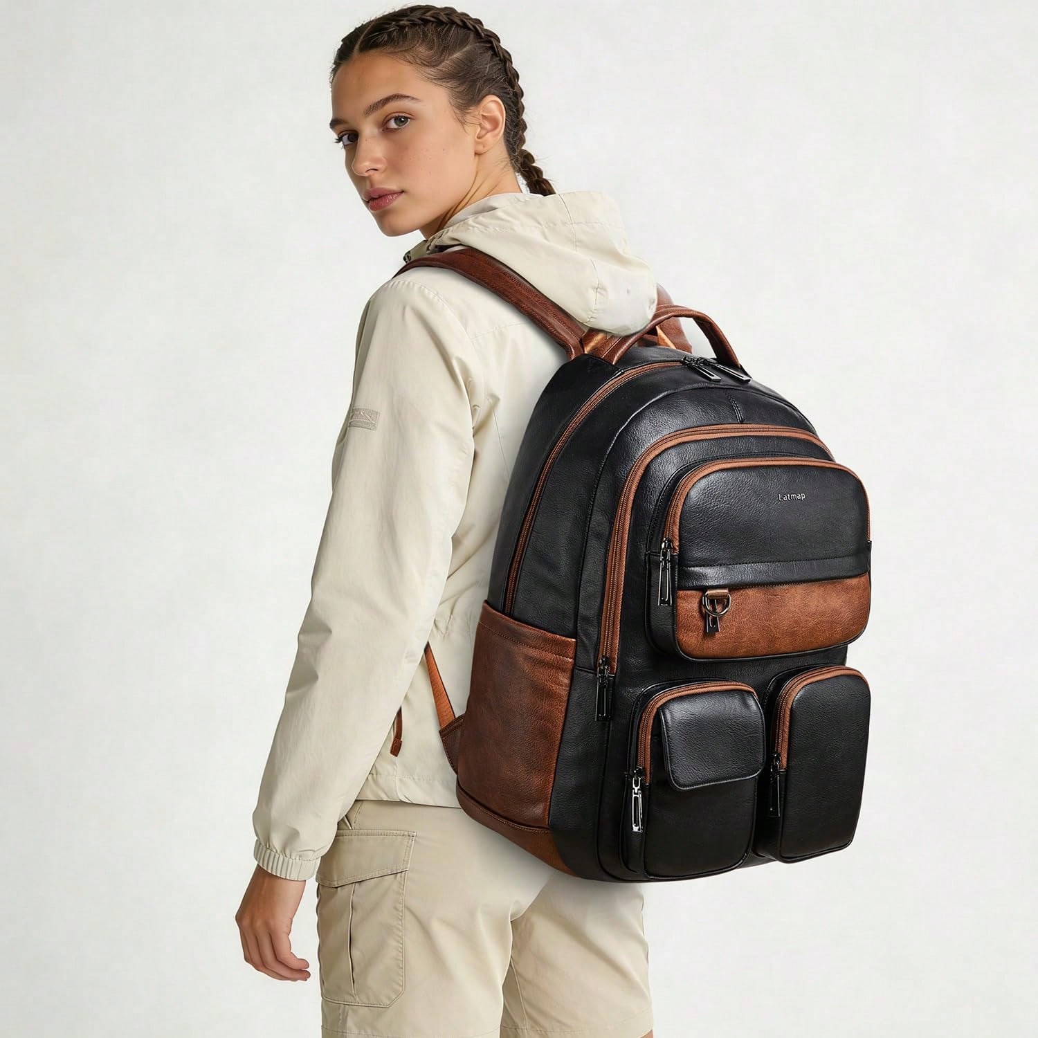 กระเป๋าเป้สะพายหลังหนังวีแกน L - Women'S Work Bags Designer บทวิจารณ์และราคา