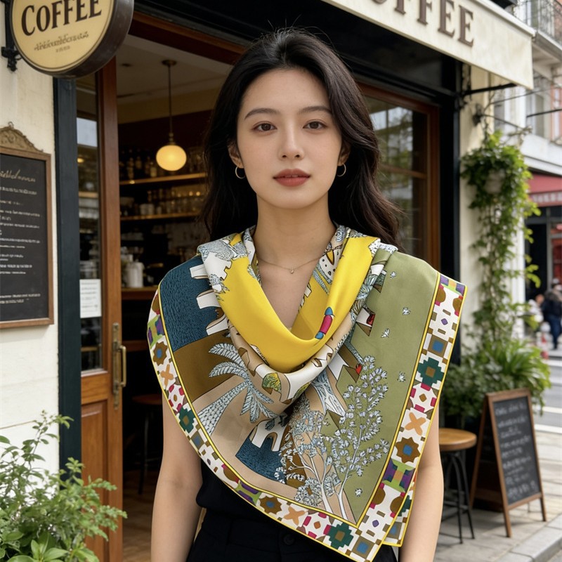 ผ้าพันคอไหมสี่เหลี่ยม 90 ซม. ผ - Women Bags Online บทวิจารณ์และราคา