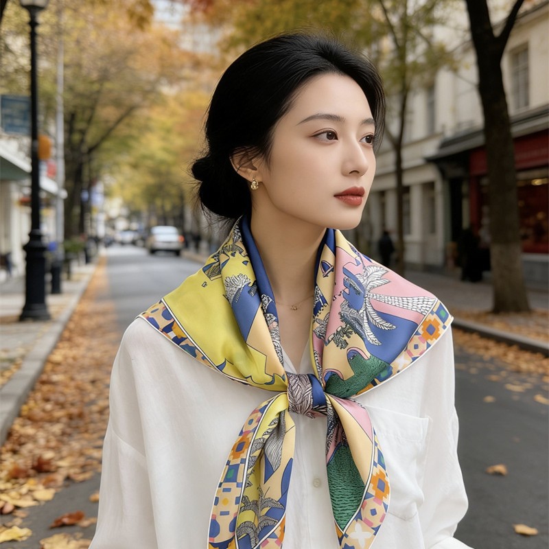 ผ้าพันคอไหมสี่เหลี่ยม 90 ซม. ผ - Women Bags Online บทวิจารณ์และราคา