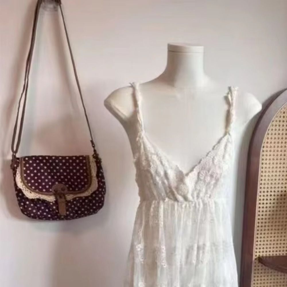 กระเป๋าผ้าแคนวาสลายจุดวินเทจให - Women'S Vegan Bags บทวิจารณ์และราคา