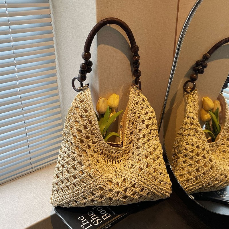 กระเป๋าสะพายไหล่สานจากฟางความจ - Woven Straw Bag บทวิจารณ์และราคา