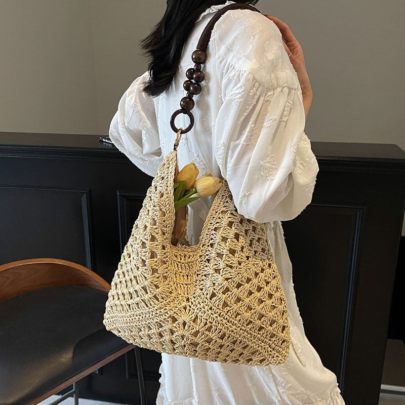 กระเป๋าสะพายไหล่สานจากฟางความจ - Woven Straw Bag บทวิจารณ์และราคา