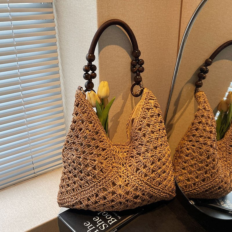 กระเป๋าสะพายไหล่สานจากฟางความจ - Woven Straw Bag บทวิจารณ์และราคา