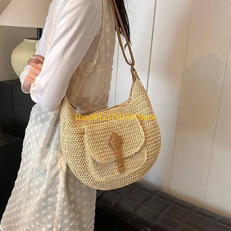 G5AEผู้หญิงฟางกระเป๋าชายหาดCro - Woven Straw Bag บทวิจารณ์และราคา