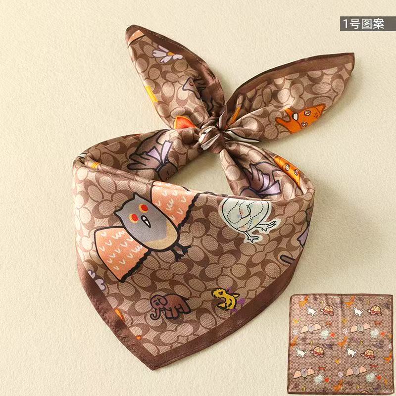 ผ้าพันคอไหมสี่เหลี่ยมลายดอกไม้ - Women Bags Online บทวิจารณ์และราคา