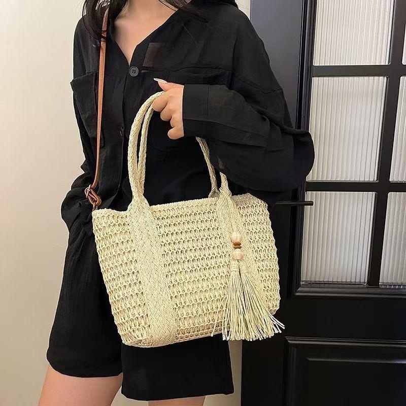 กระเป๋าถือสตรีสไตล์ใหม่ ทำจากฟ - Woven Straw Bag บทวิจารณ์และราคา