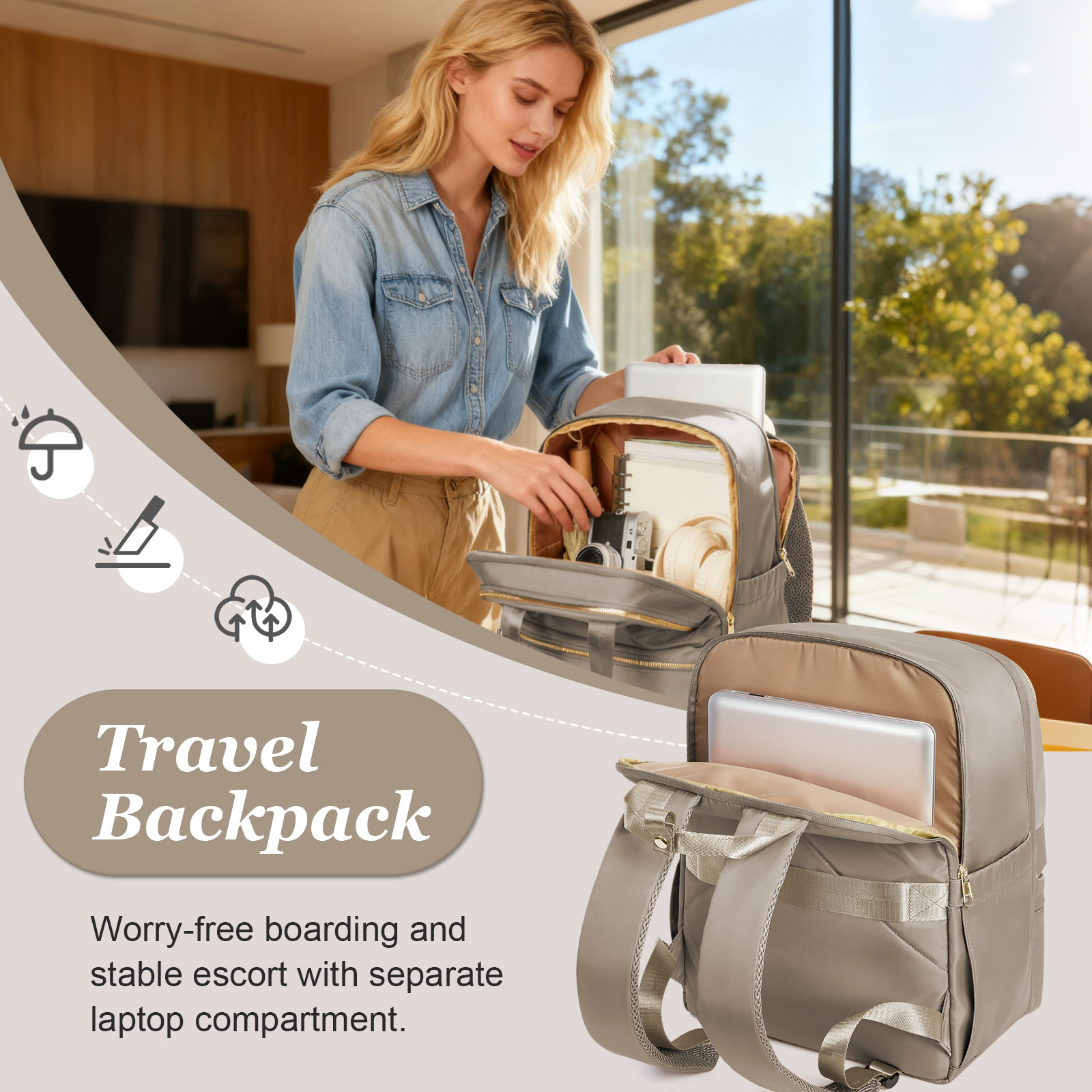 กระเป๋าเป้เดินทางริยาเนียร์ 40 - Women Bags Casual บทวิจารณ์และราคา