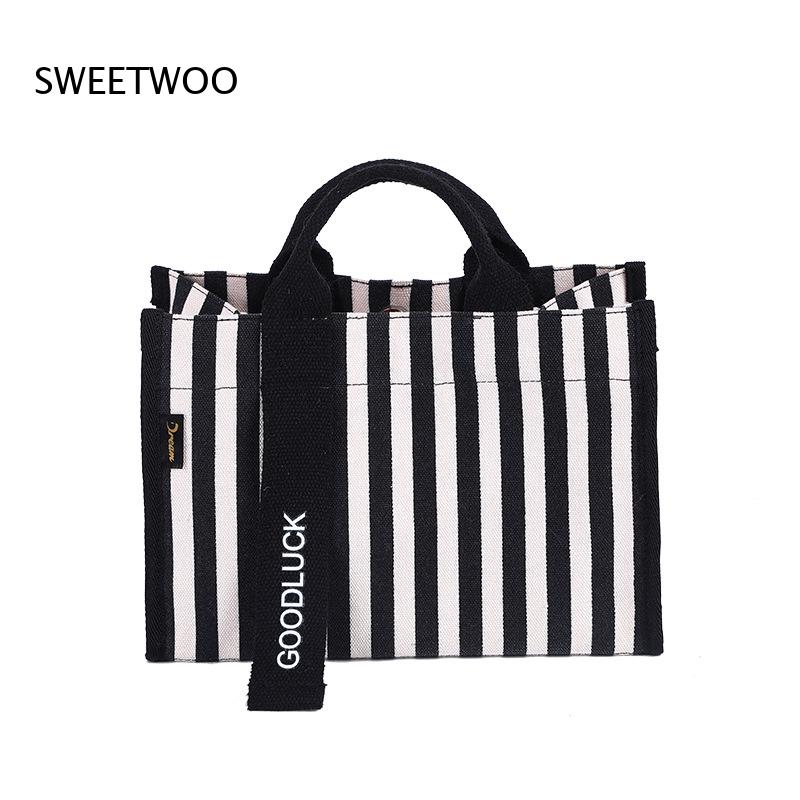 กระเป๋าผ้าแคนวาสลายทางแนวตั้งข - Women Hand Bags For Office บทวิจารณ์และราคา