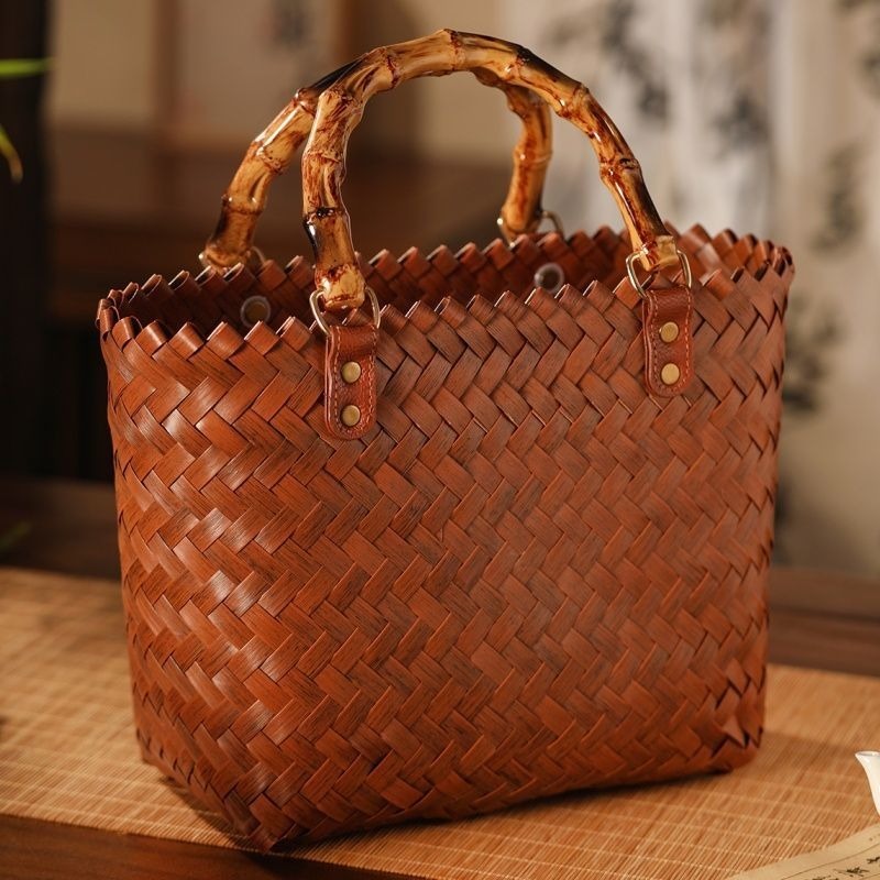 กระเป๋าถือทำมือล้วนๆ กระเป๋าเค - Woven Straw Bag บทวิจารณ์และราคา