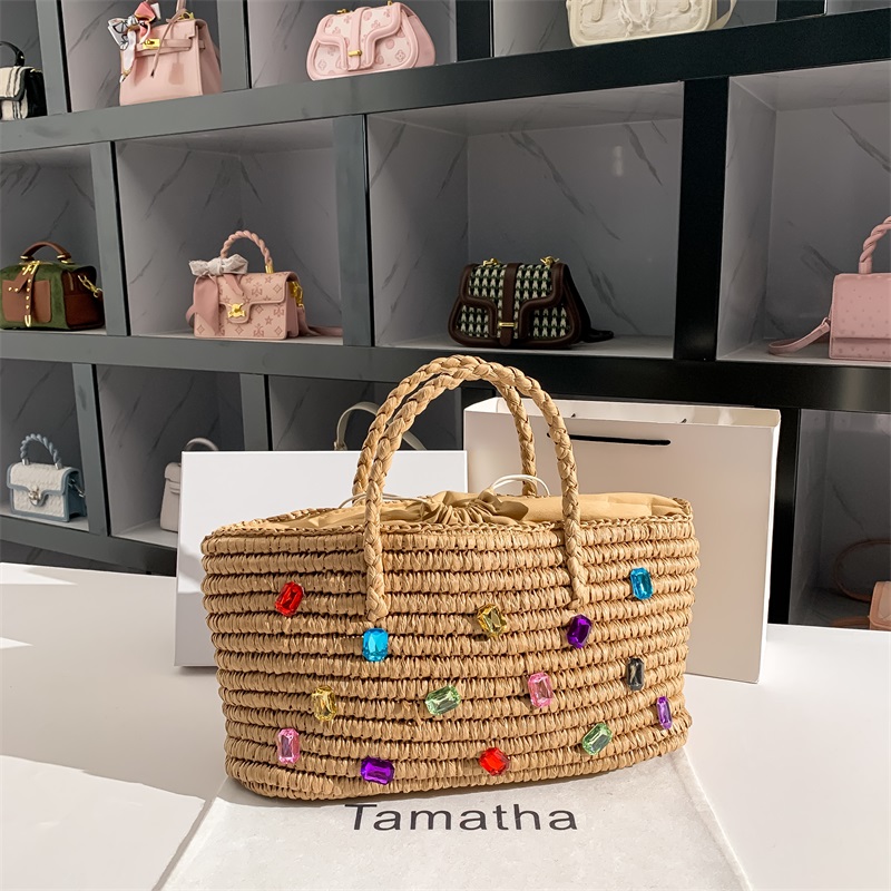กระเป๋าถือสานด้วยมือทำจากฟางสำ - Women'S Bags Holiday บทวิจารณ์และราคา