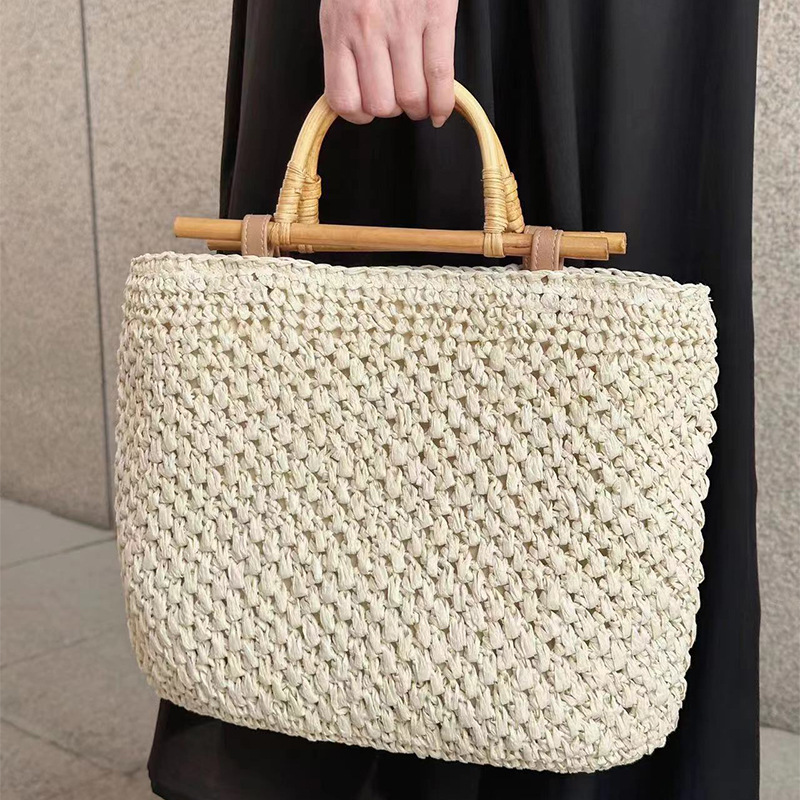 กระเป๋าถือกระเป๋าฟางทำด้วยมือเ - Woven Straw Bag บทวิจารณ์และราคา