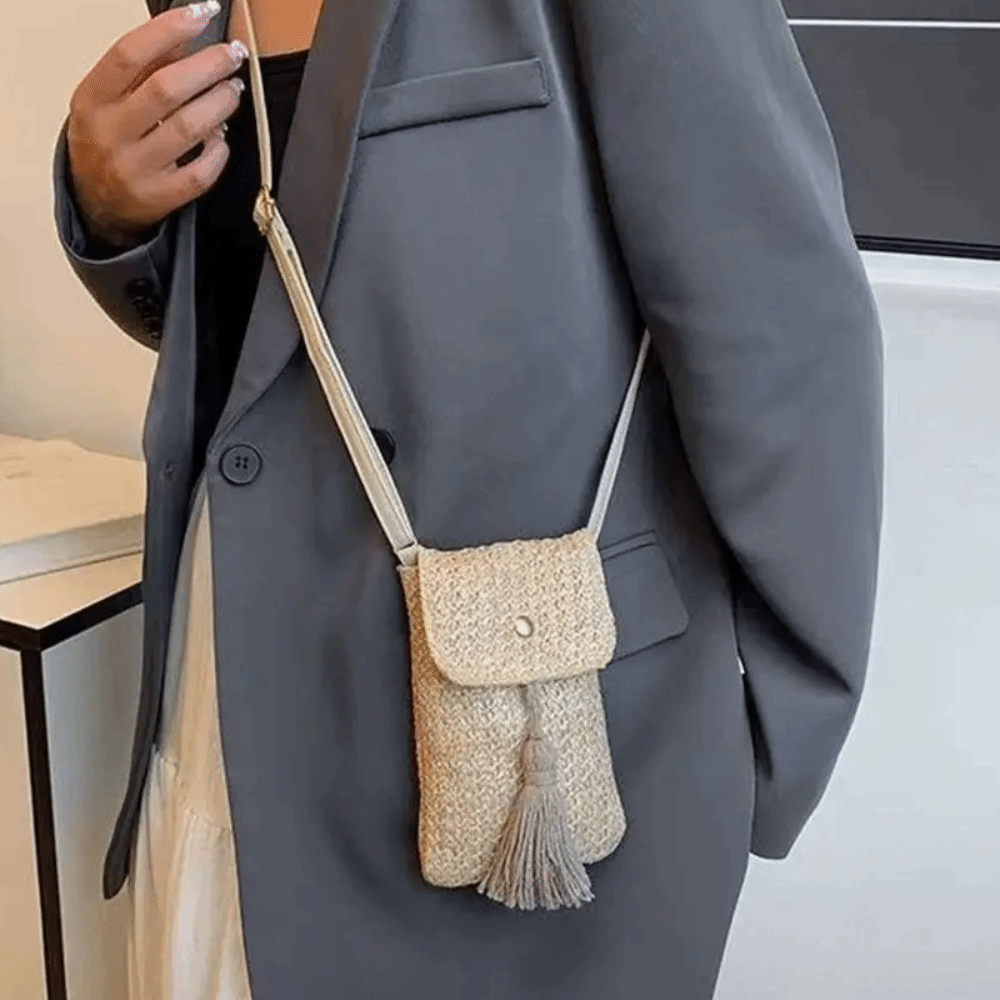 กระเป๋าถือสานฟางแบบพกพา พู่ห้อ - Woven Straw Bag บทวิจารณ์และราคา