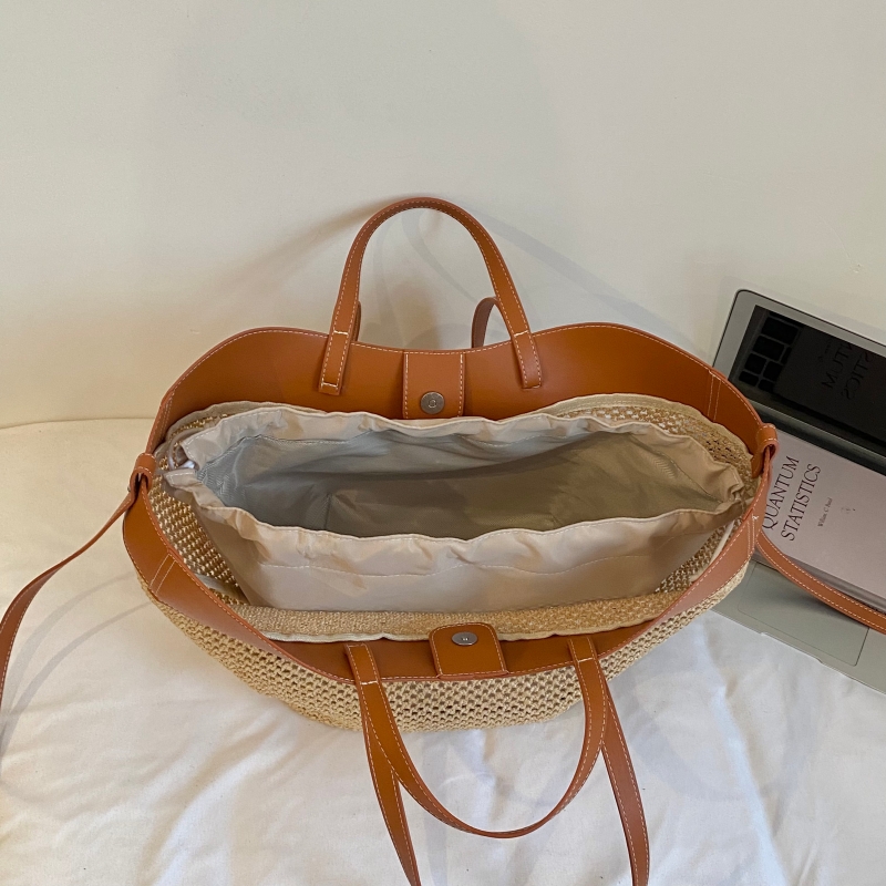 กระเป๋าถือสานแบรนด์ Vsper สำหร - Woven Straw Bag บทวิจารณ์และราคา