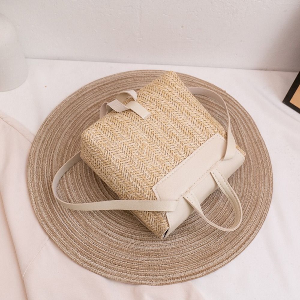 กระเป๋าเป้สะพายหลังหนัง PU แฟช - Woven Straw Bag บทวิจารณ์และราคา