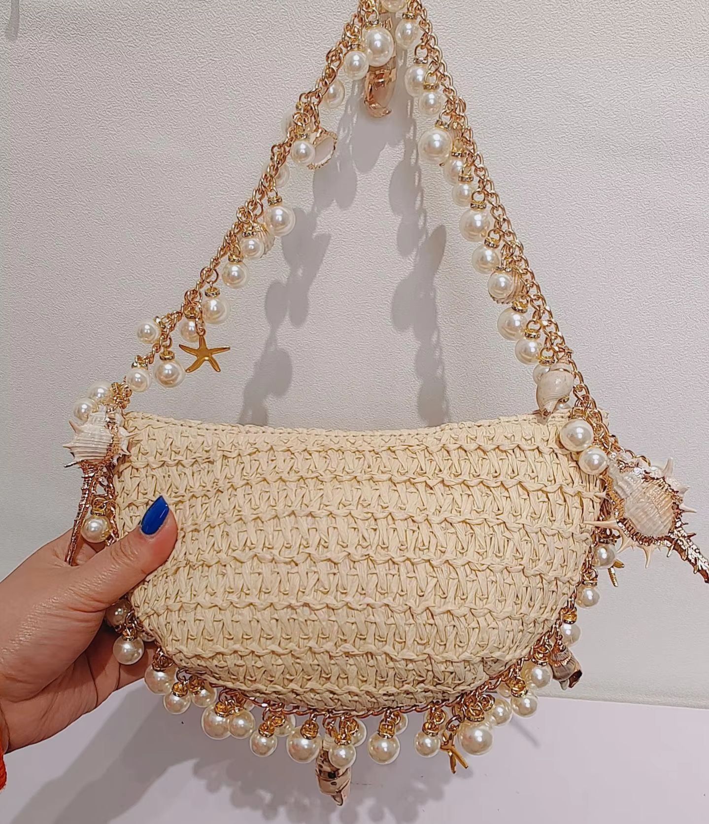 กระเป๋าถือสานมุกหอยสังข์ทำมือส - Women'S Bags Holiday บทวิจารณ์และราคา