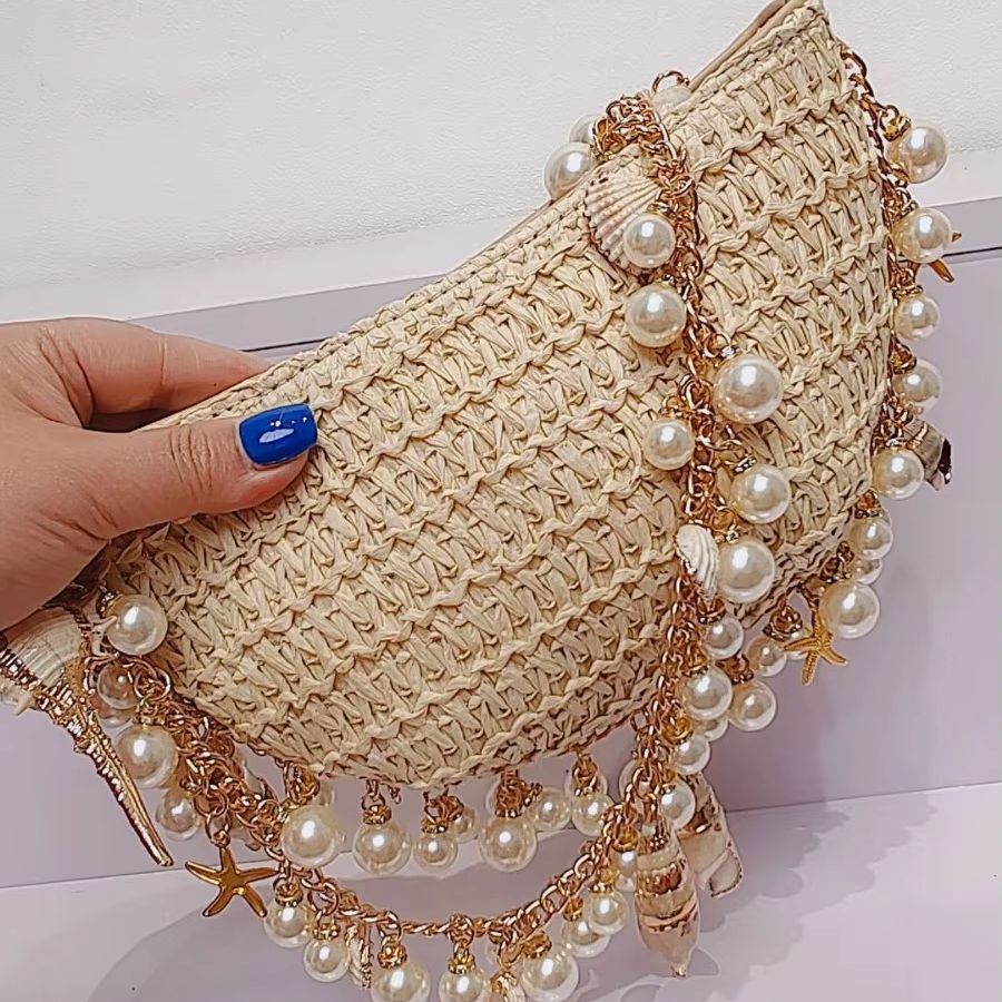 กระเป๋าถือสานมุกหอยสังข์ทำมือส - Women'S Bags Holiday บทวิจารณ์และราคา